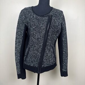 LOFT Black and White Knit Sweater